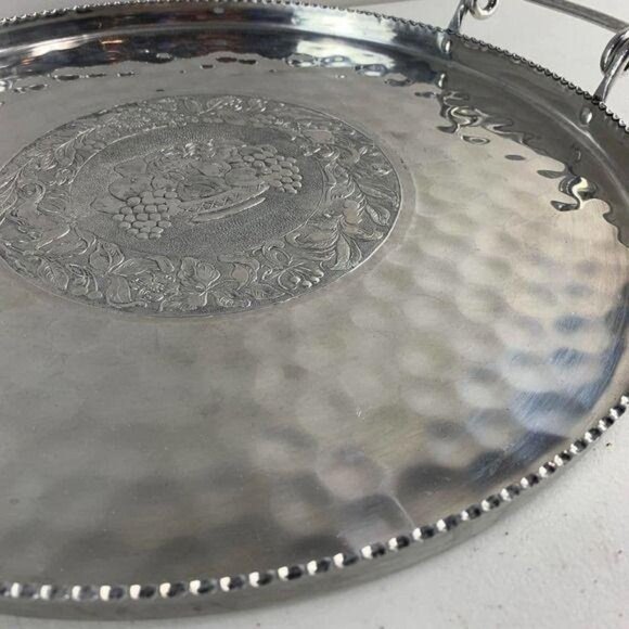 Vintage Cromwell Aluminum Serving Tray 14.5" Diameter Beautiful - Picture 8 of 8